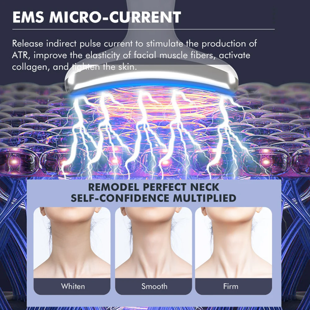 Hot Ice Compress Face Neck Beauty Device EMS Microcurrent Lifting Firming Machine Anti Wrinkle Thin Double Chin Facial Massager facial massager facial massage instrument beauty instrument