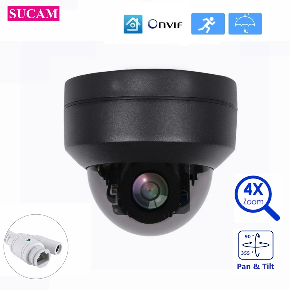 

Waterproof 1080P Starlight PTZ IP Camera 2MP SONY307 Indoor Outdoor Dome Pan Tilt 4x Zoom Optical Black Home Security Camera POE