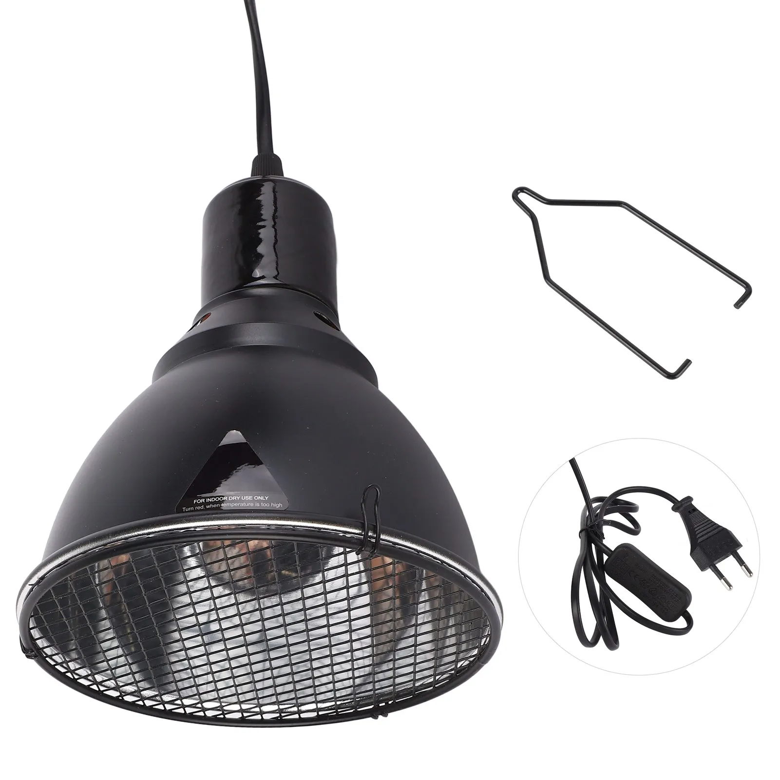 5.5in Reptile Lamp Fixture Uniform Heating Professional Shallow Dome Lamp Cap for Amphibians reptile heating lamp