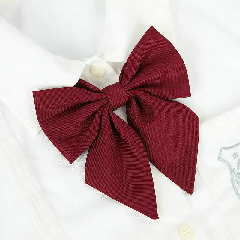 Einfarbige große Schleife JK Krawatte Mädchen Fliege Krawatte Halsband für adrette Studenten japanische koreanische Schuluniformen Hemden Krawatte – Detail 8