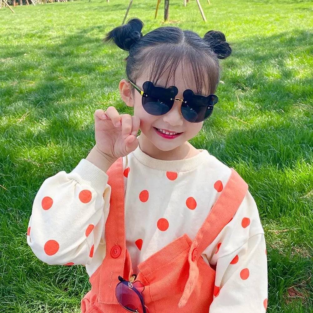 Sunglasses For Kids Cute Shape Headband Set Gradient Frameless Cartoon Frame Suitable For Children 1 And 2 Years Old