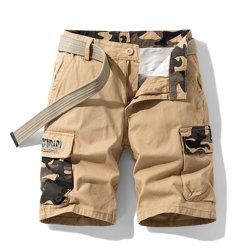 Camouflage Cargo Shorts Men Summer Multi Pockets Cargo Shorts Outdoor Breathable Cotton Military Tactical Shorts Male