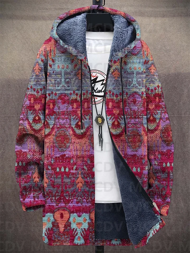 Unisex Retro Ethnic Art Pattern Plush Thick Long-Sleeved Sweater