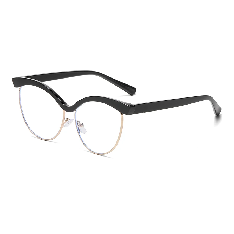 1 Stück Damen-Brille, schlicht, neues Design, Cat-Eye-Halbrahmen, Retro, künstlerisch, vielseitig, Dekoration, geeignet für den täglichen Gebrauch, Internet Bro – Detail 5
