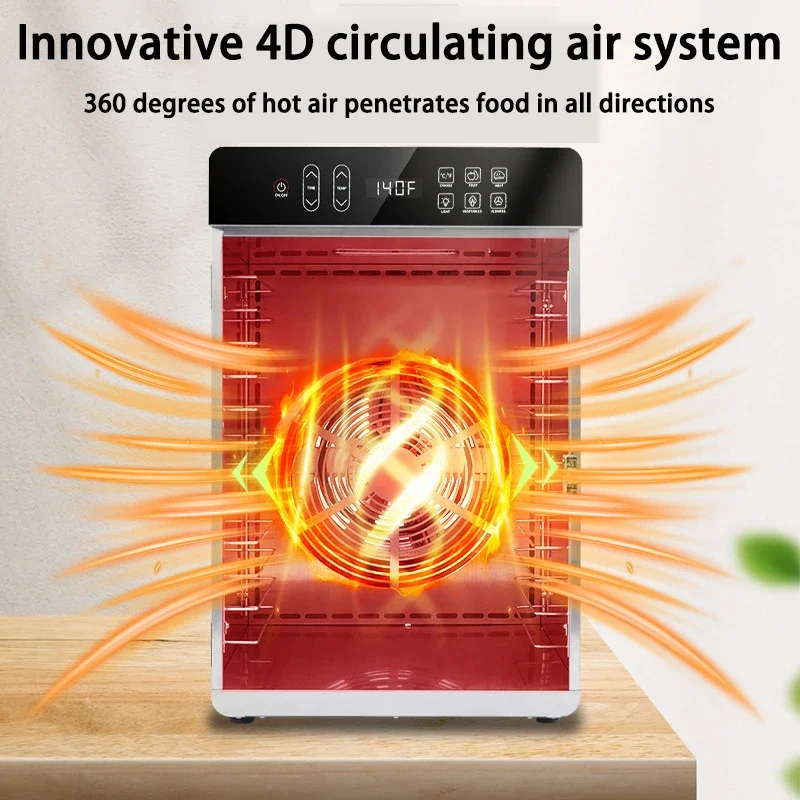 Food Dehydrator Home Fruit timing Temperature Air Dryer Vegetable Meat Medicinal Materials Smart Commercial Food Dehydrator 6