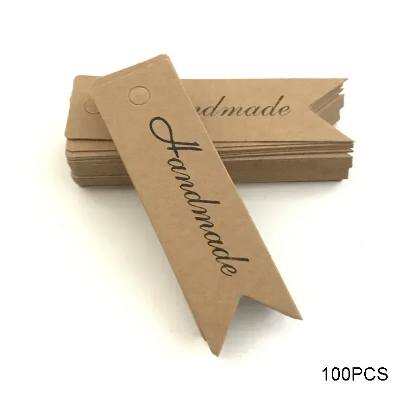 Kraft Paper Thank You Gift Tags - Set of 100, Perfect for Weddings, Parties, and Handmade Presents