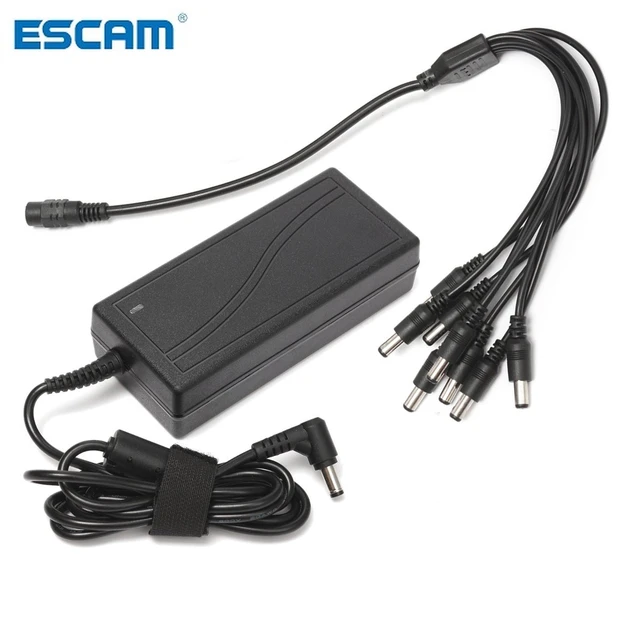 DC 12V 5A Monitor Power Adapter Power Supply + 8 Way Power