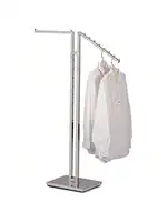 SSWBasics 2 Way Clothes Rack with One Straight Arm - Gold Garment Display Stand for Retail Stores and Boutiques 1