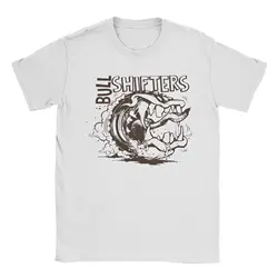 Vintage Bull Shifter Men's Cotton Graphic T - Shirt - Short Sleeve O - Neck Summer Tee - XXXL (WHITE)