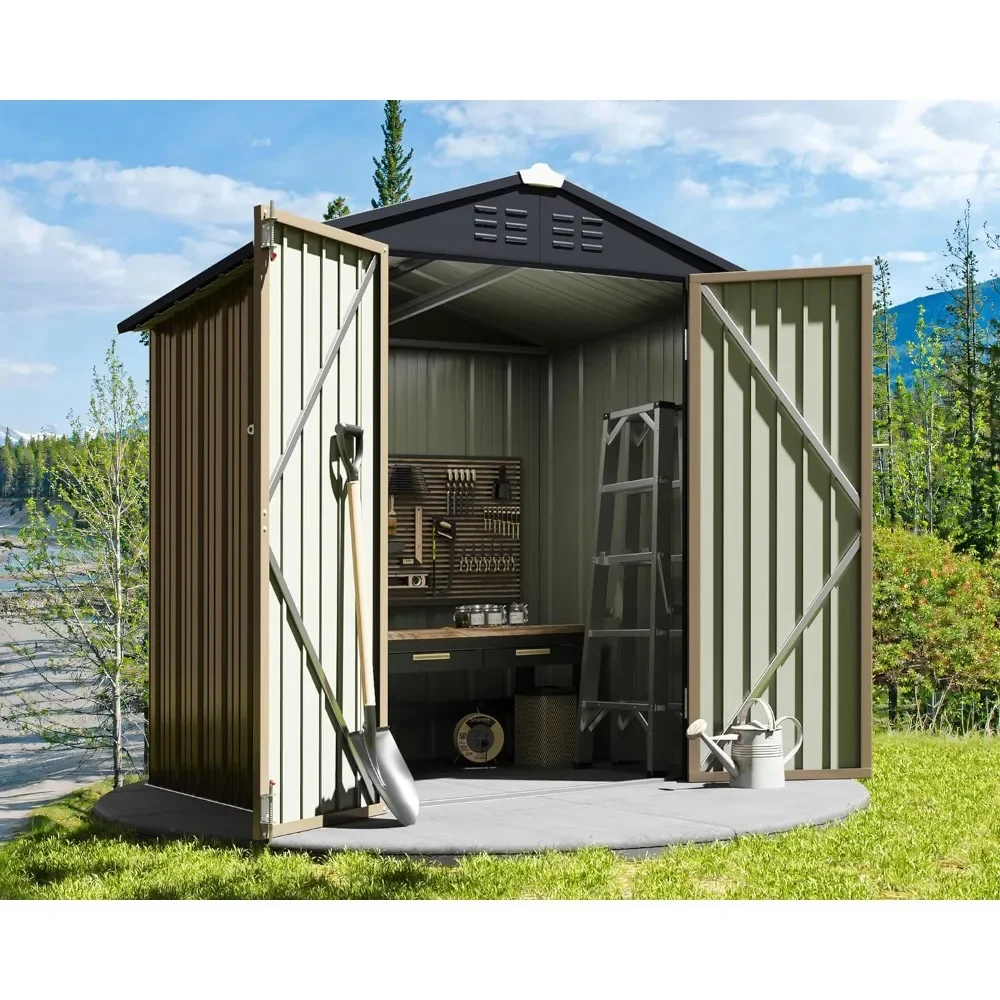 

Metal Outdoor Storage Shed 6FT x 4FT,Steel Utility Tool Shed Storage House with Door & Lock, Metal Sheds Outdoor Sheds Storage