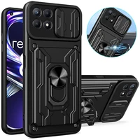 For Realme 8i Case Card Slot Ring Stand Camera Protect Phone For Cases Realme 8 Pro Realme8 4G 5G Shockproof Armor Back Cover 1