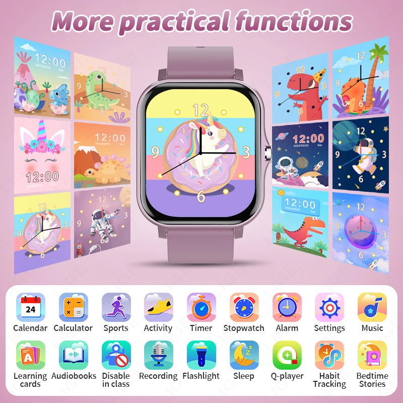 Kids Smart Watch for Girl Boy Digital Sport Watch Step Counter Pedometer Alarm Clock Fitness Tracker Kids Watches Teens Students