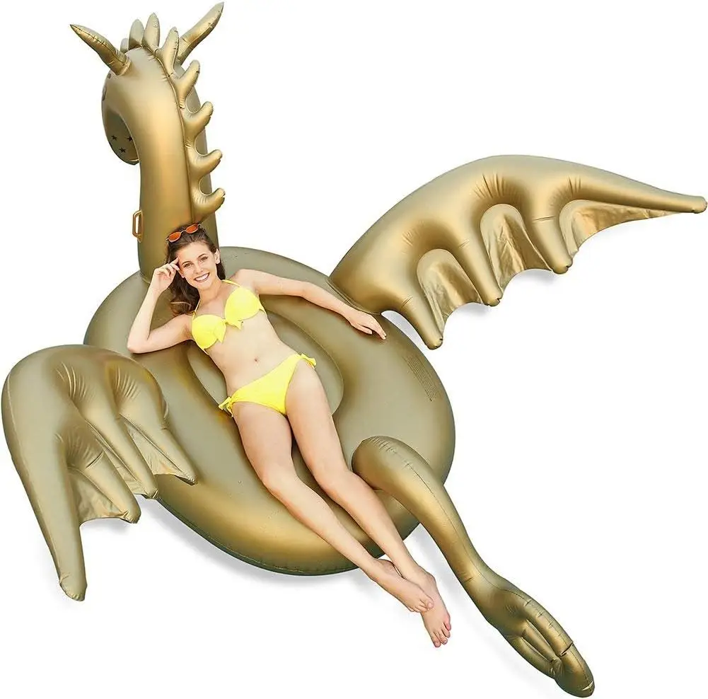 Giant Dragon Pool Float Inflatable Ride-On for Swimmers for Swimming Party Fun