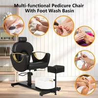Chaise de pédicure hydraulique avec bain de pieds de Massage, pivotante à 360 °, hauteur réglable et tabouret pour magasin de SPA de pieds 3