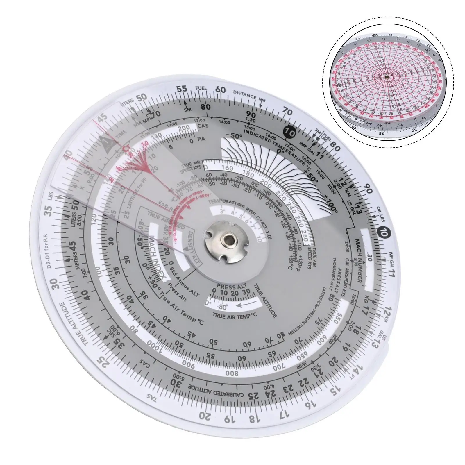 Aviation Navigation Circular Flight Computer and Plotter Slide Rule