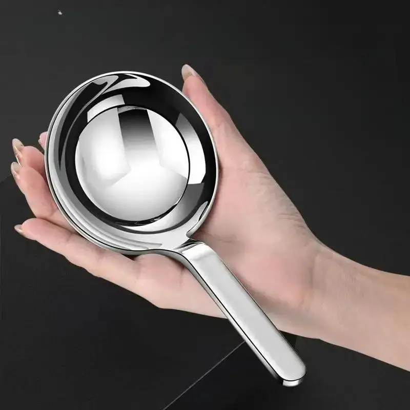 Description Picture 6 of itemShort Handle Deepened Ramen Soup Spoon - 201 Stainless Steel Large Capacity Tablespoon, Kitchen Cooking Soup Utensils