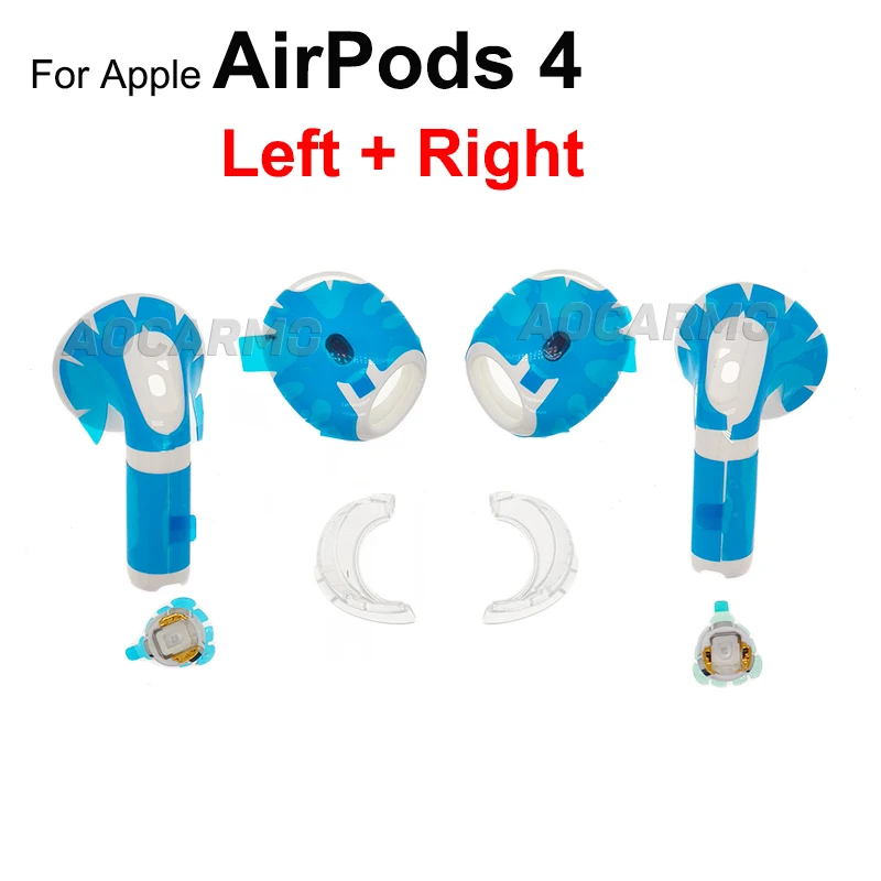 Apple AirPods 4용 Aocarmo 왼쪽 + 오른쪽 이어폰 하우징 헤드폰 케이스 교체 부품