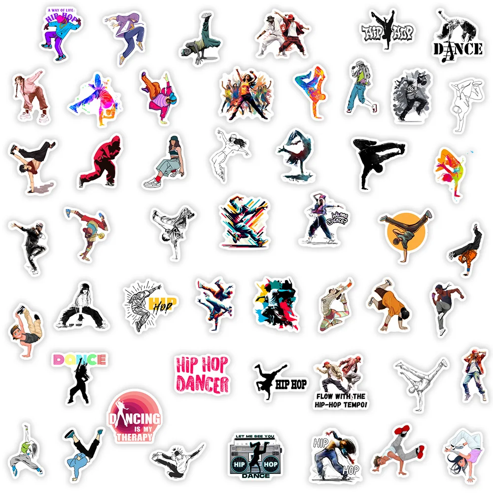 Hip Hop Street Dance Stickers Rap Dancer DIY Toys Decal for Scrapbook Laptop Phone Decorative Luggage Bottle Graffiti Waterproof