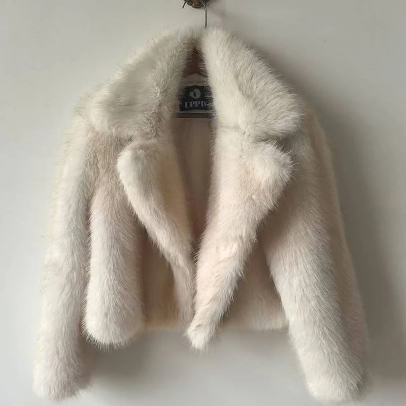 2024 Luxury Brand Autumn Winter Fur Coat Women Short Lazy Wind Fox Fur Jacket Cropped Fluffy Casaco De Pele Feminino 3