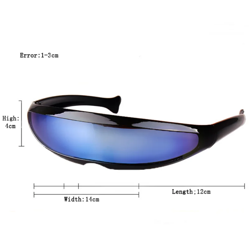 Sun Glasses Futuristic Narrow Cyclops Visor Sunglasses Laser Eyeglasses UV400 Personality Mirrored Lens Costume Eyewear Glasses Men