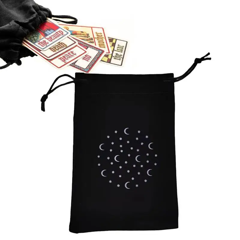 

Tarot Card Bag Moon Star Themed Tarot Card Storage Bag Mystical Witch Divination Velvet Storage Pouch With Drawstrings Small