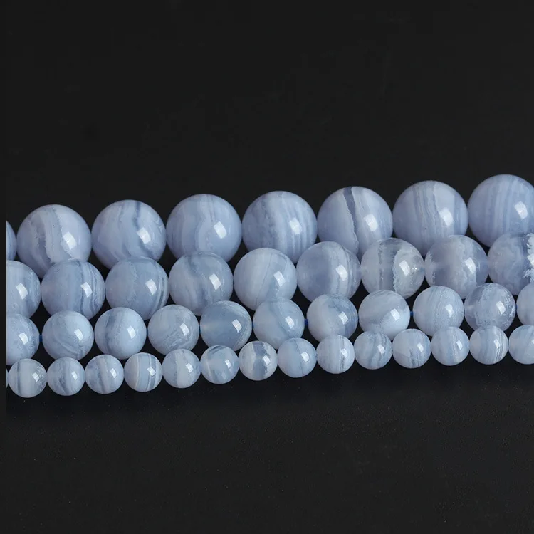 

Natural unoptimized blue agate round beads loose beads natural crystal accessories, jewelry accessories