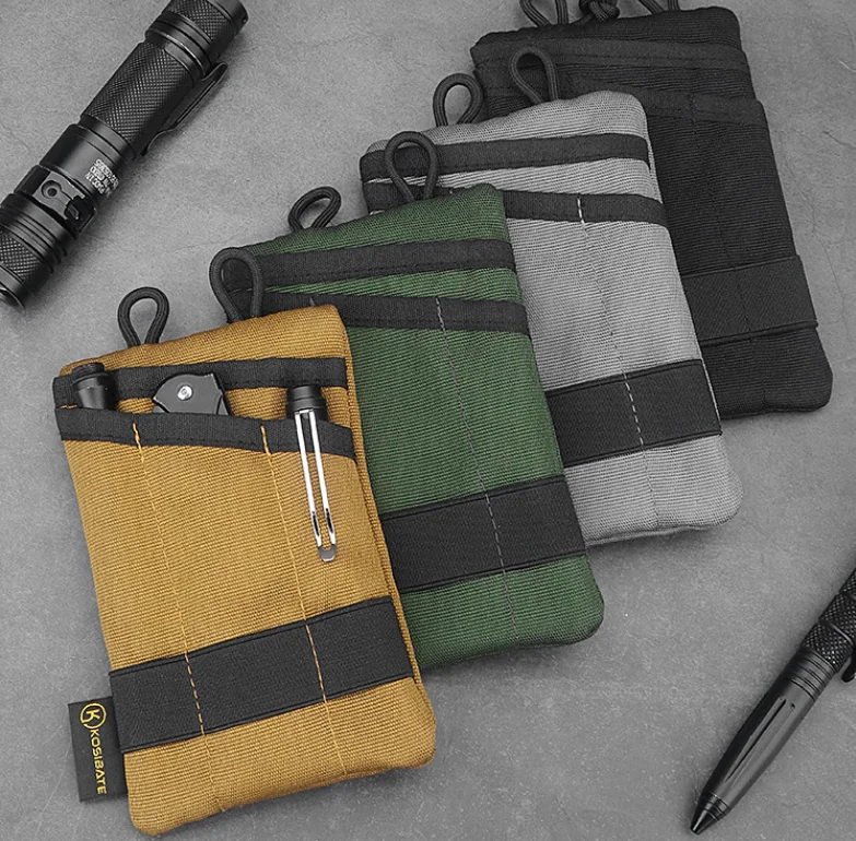 SEHXIM Outdoor Coin Purse EDC Pouch Admin Pouch Mini Molle Pouches,Double Zipper EDC Pocket Organizer Can Be Worn On The