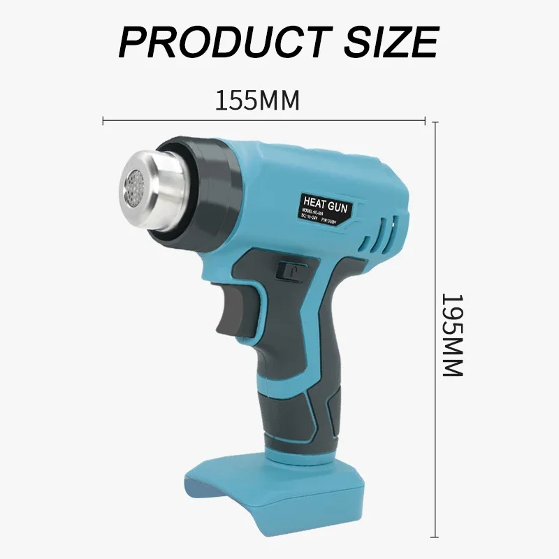 for Makita/Dewalt/Milwaukee/Bosch/Black Decker 18V 20V Li-ion Battery Cordless Heat Gun with 4 Nozzle Portable Heating Equipment 6