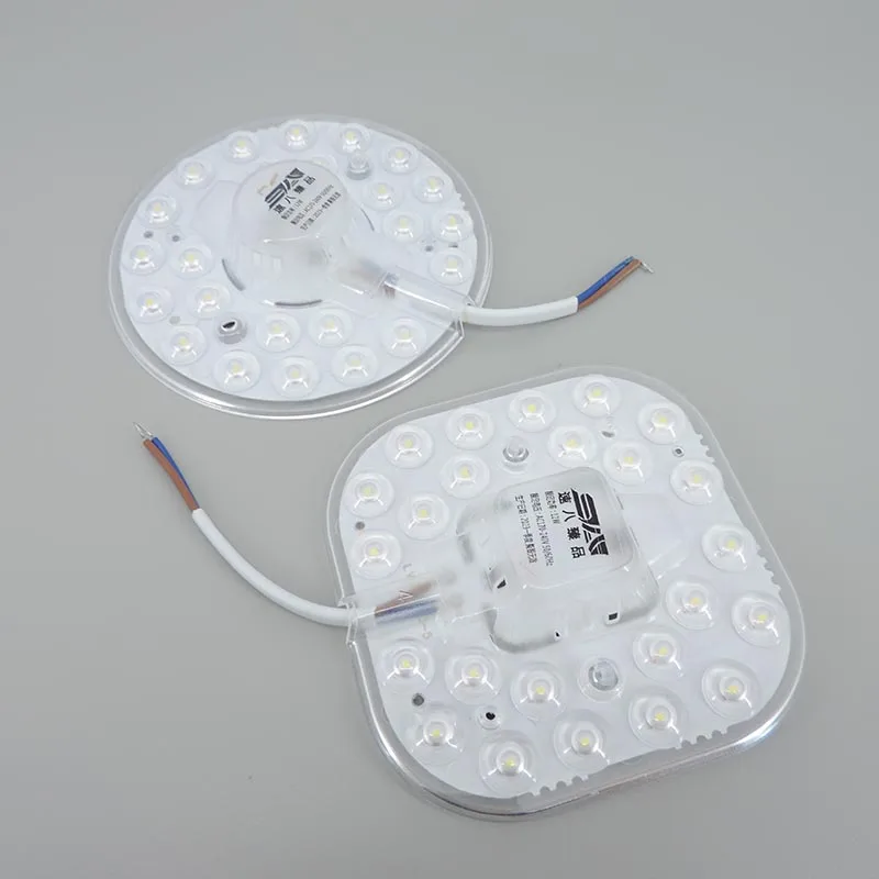 Panneau d'anneau LED circulaire, source de lumière blanche, puces SMD2835,  panneau de plafond carré rond, panneau de lampe circulaire, AC 220V, p1,  12W, 24W, 36W - AliExpress