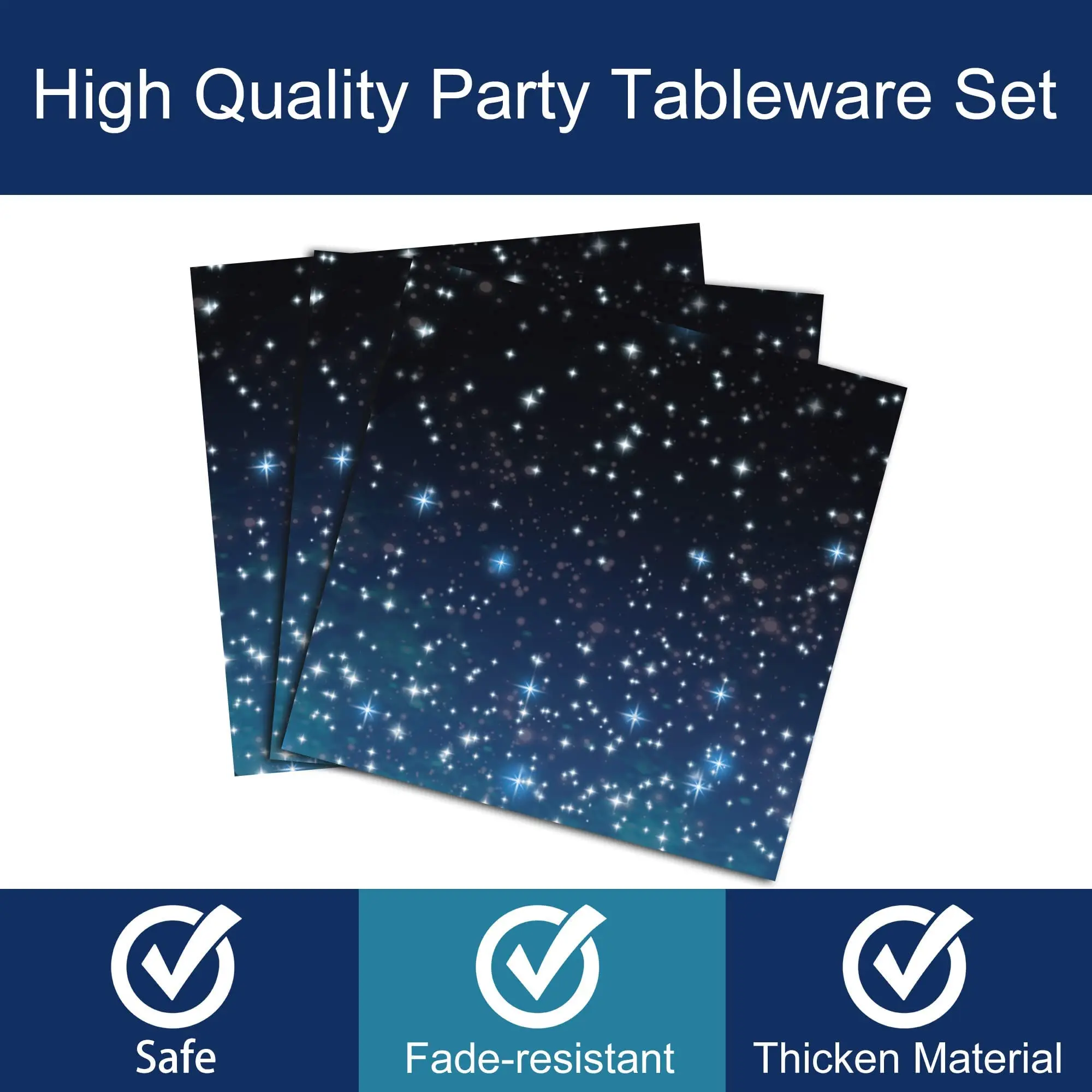 1set Galaxy Party Sternennacht Geschirr Set Weltraum Geburtstag Sterne Party Tisch Dekorationen Solar System Pappteller servietten – Detail 6
