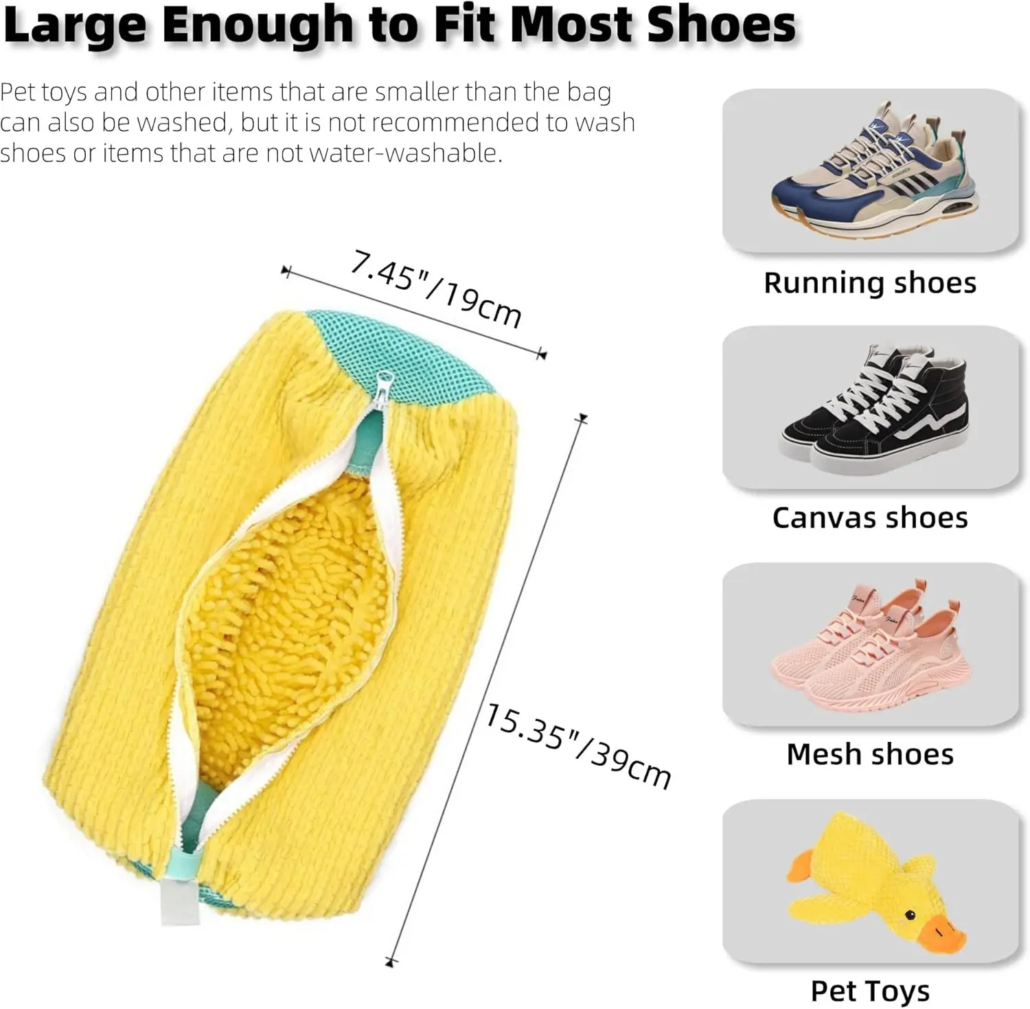 2Pcs Shoe Washing Machine Bag,Quick Easy Cleaning,Laundry Shoe Bag for Washer and Dryer,Shoe Cleaning Bag for Sneaker Most Shoe 5
