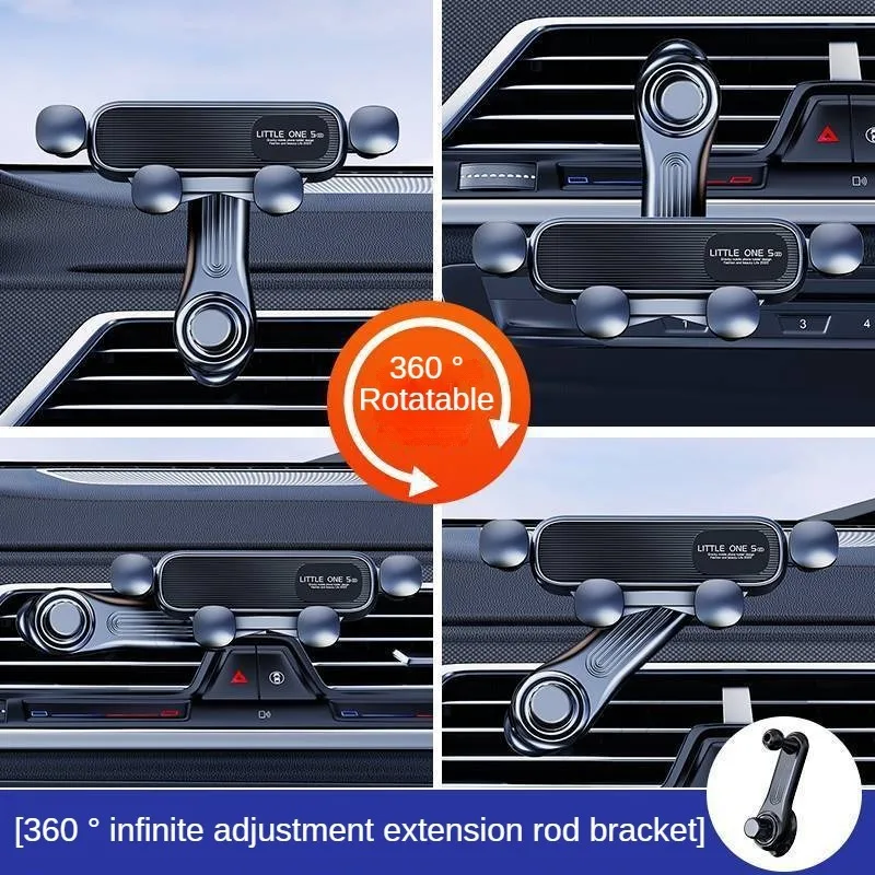 Phone Holder LEIBOO Gravity Car Phone Holder Air Vent Telescopic Car Phone Mount 360-Degree Air Outlet Smartphone Support for 4.7-7 inch