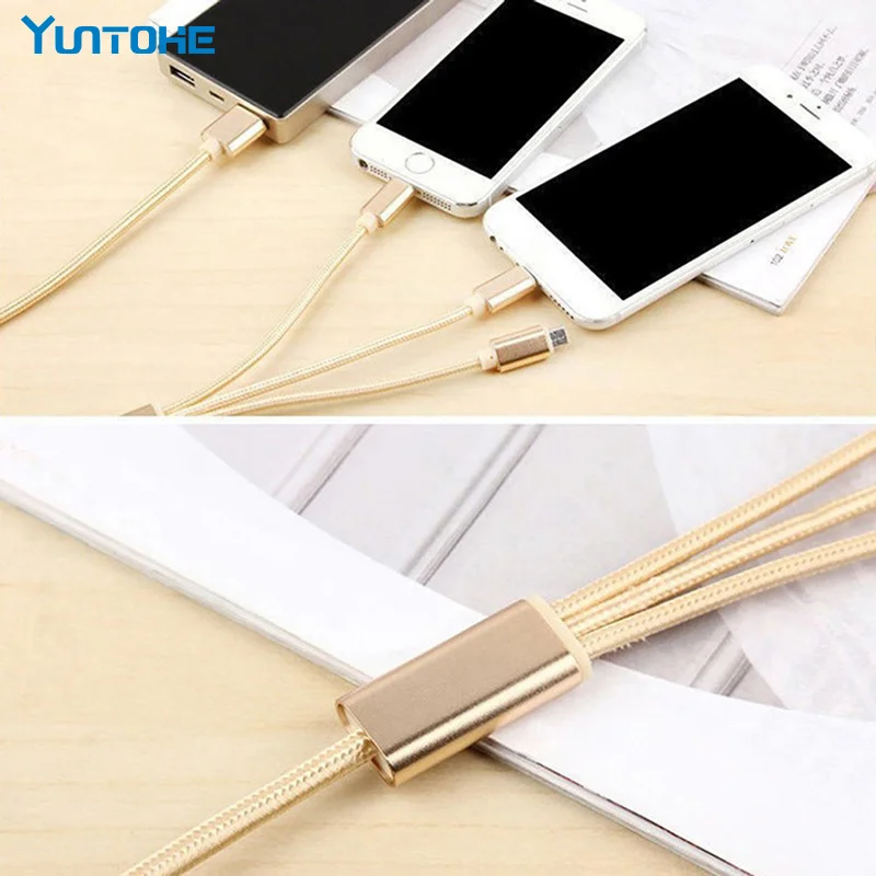 

500 шт. 3 в 1 Micro USB кабель для быстрой зарядки USB Type C для IPhone, зарядное устройство для телефона Iphone 13 12 XS MAX Samsung S9 S8 Note Xiaomi