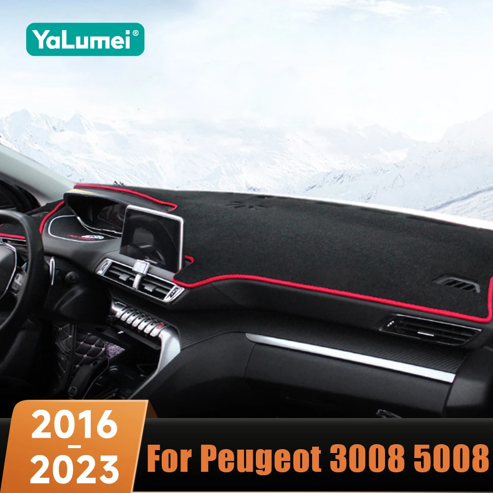 Car Dashboard Cover Mat Avoid Light Pads Anti-UV Carpets For Peugeot 3008 5008 GT Hybrid