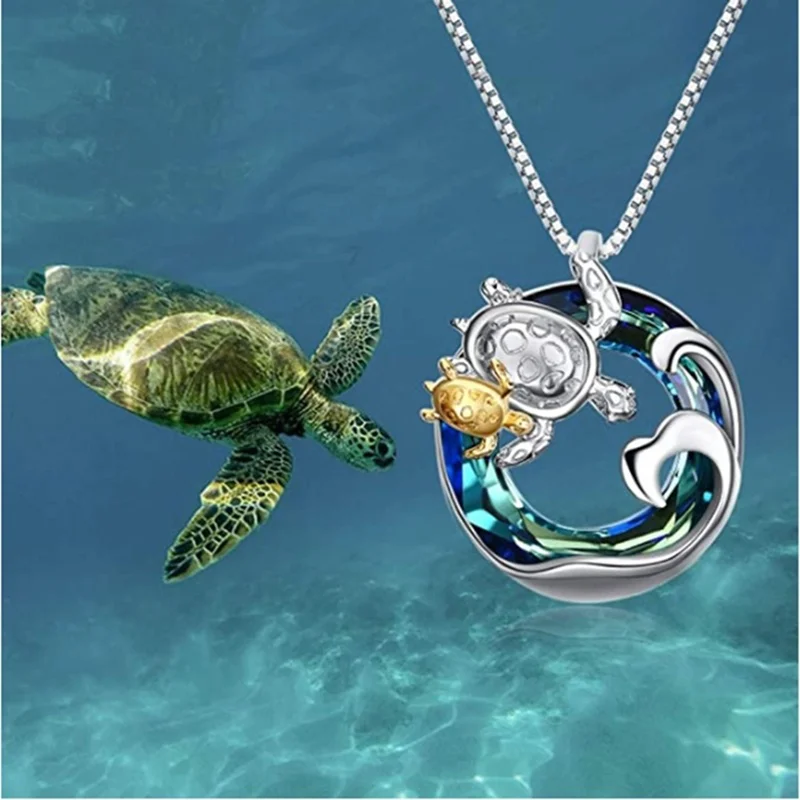 2023 Cute Woman Necklace Gold Jeweler Gothic New Pendant Round Mother And Child Turtle Women's Necklace Ornament Korean Fashion