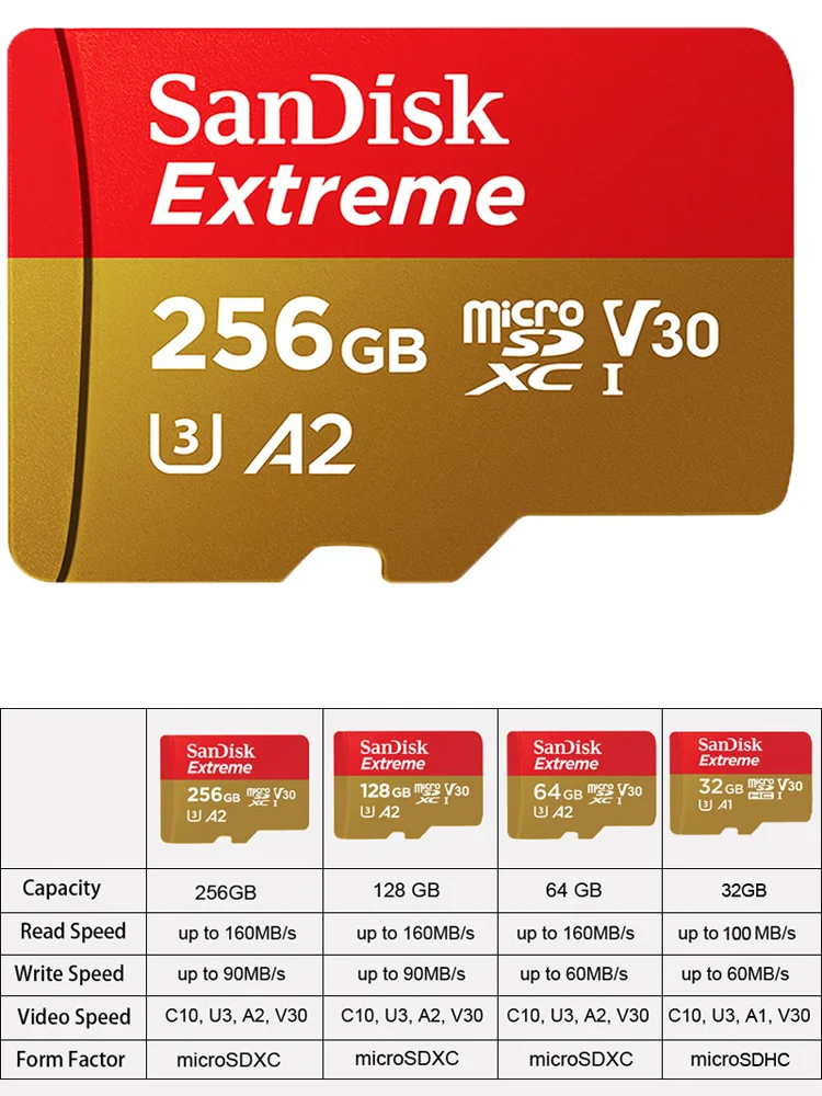 SanDisk ͽƮ ũ SD ī, ÷ ޸ ī, U3, 4K, V30 , ũ ī, 512GB, 1TB, TF ī, 64GB, 128GB, 32GB