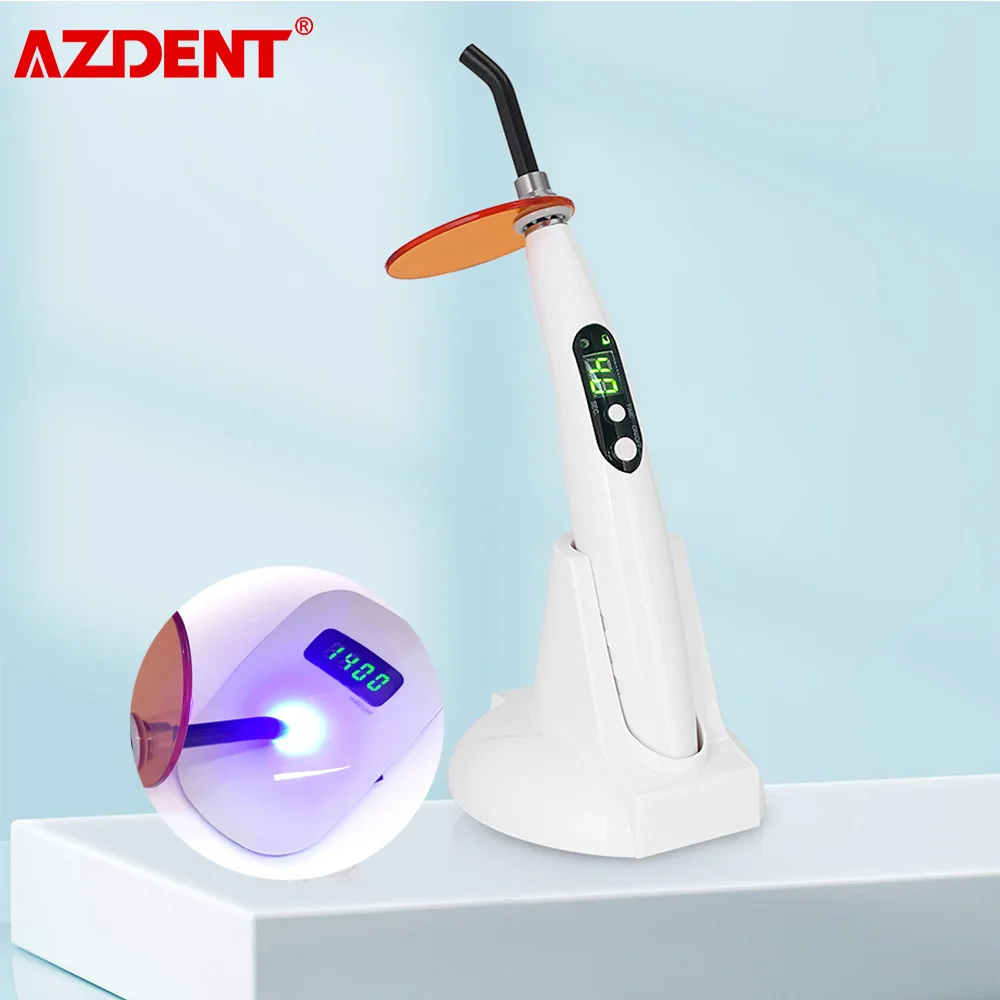 

AZDENT Dental Wireless Curing Light Dentist Cordless LED Lamp Output Intensity 1200-1500mw/cm² Dental Lab Equipment