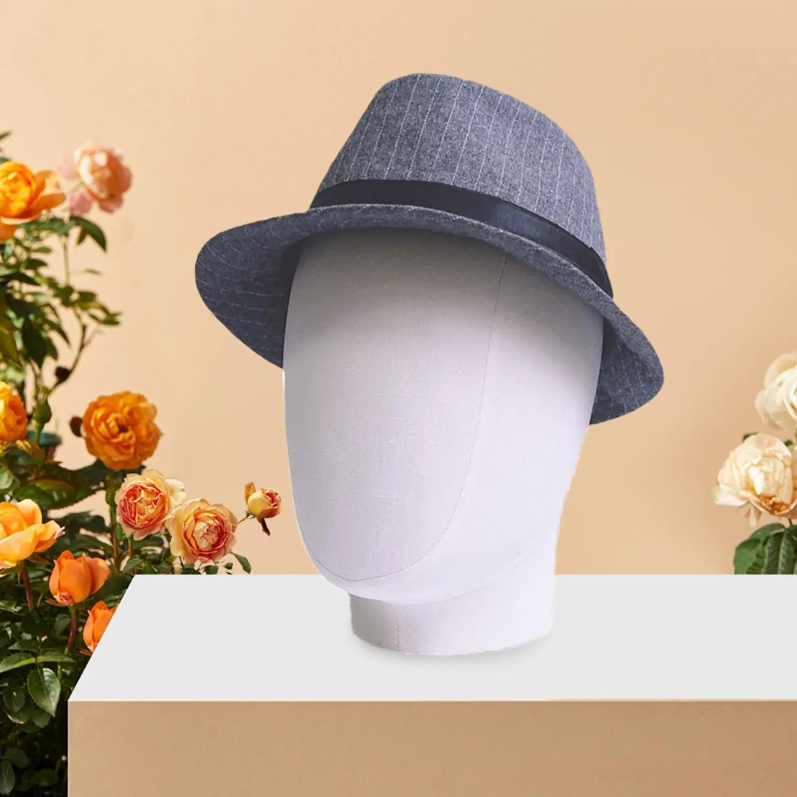 Mannequin Head Model Hat Display Head Freestanding Hair Mannequin Wig Hat Display Stand Holder for Hat Beauty Salon Headdress