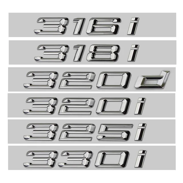 3d Abs Chrome Noir Logo 320i 320d Emblème Lettres Voiture Badge Autocollant  De Coffre Autocollant Pour Bmw E46 E90 E91 E92 E30 E36 F30 Accessoires