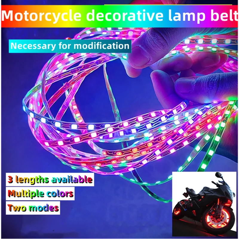 53.15in motorcycle multi-color flash lamp scooter decorative lamp refitting led running water waterproof strip motorcycle led lights motorcycle accessories led lamp strip led atmosphere light