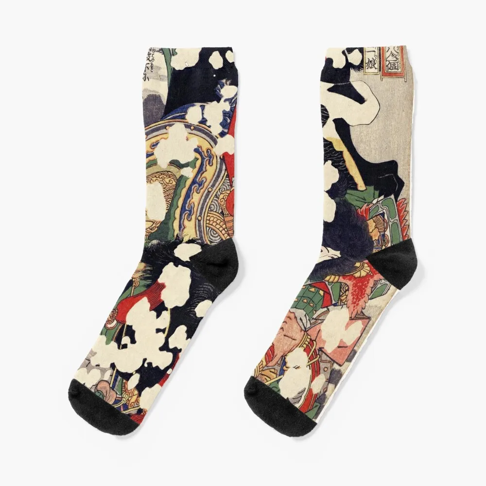 

Utagawa Kuniyoshi - Sun Erniang, Known as the Demon Mother Socks sheer anti-slip Non-slip Socks Woman Men's
