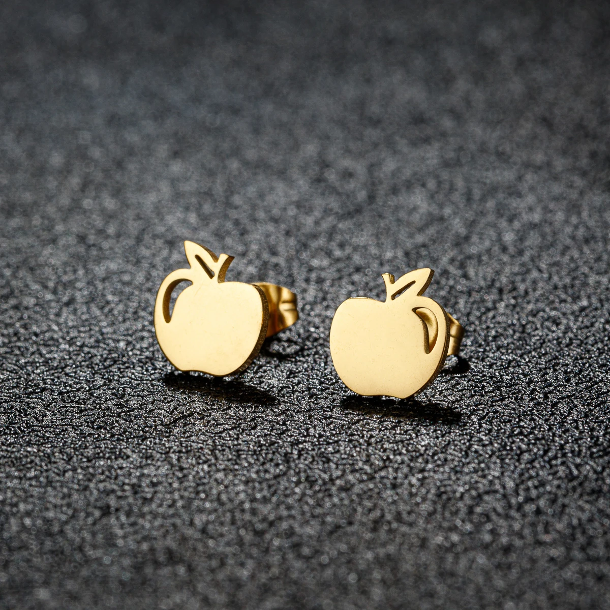 1Pair Stainless Steel Simple Apple Stud Earring Stainless