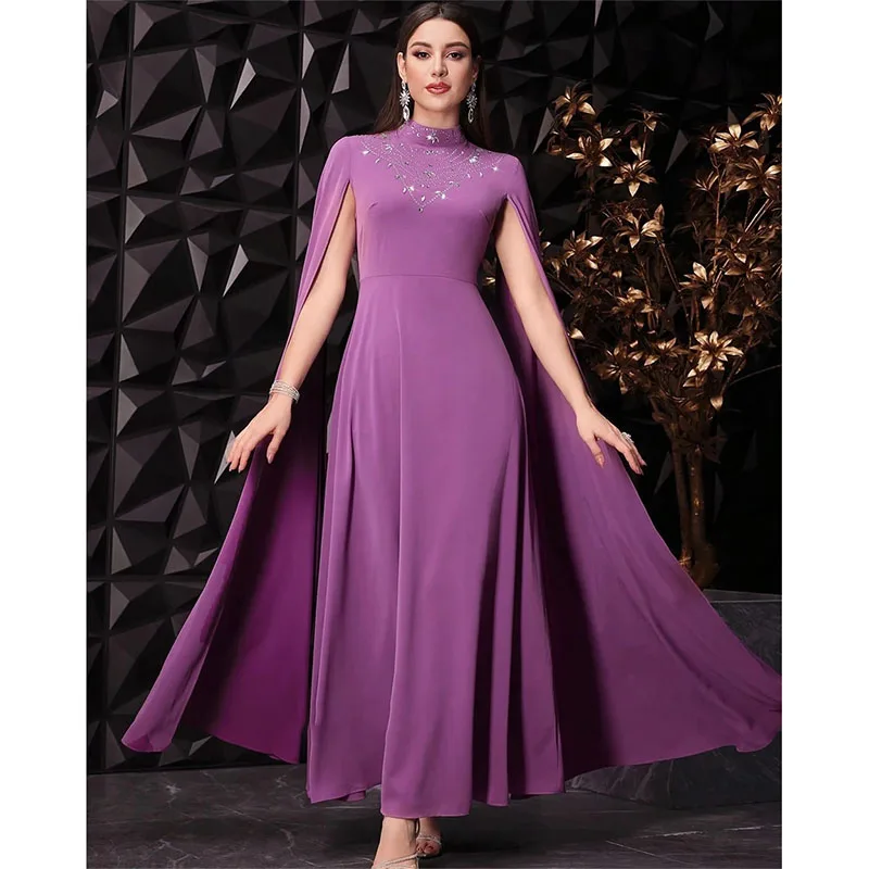 

Elegant Prom Dress Sequined Ruched Graduation Dress A-line High Neck Customize Occasion Gown Saudi Arabia Midi Dresses