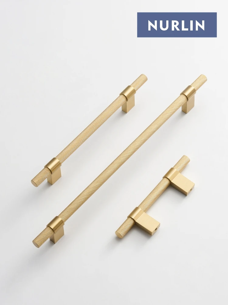 Solid Brass Knurling Patterned Cabinet T-bar Extended Length 40 Inches Kitchen Appliances Dishwashers Refrigerators Pull