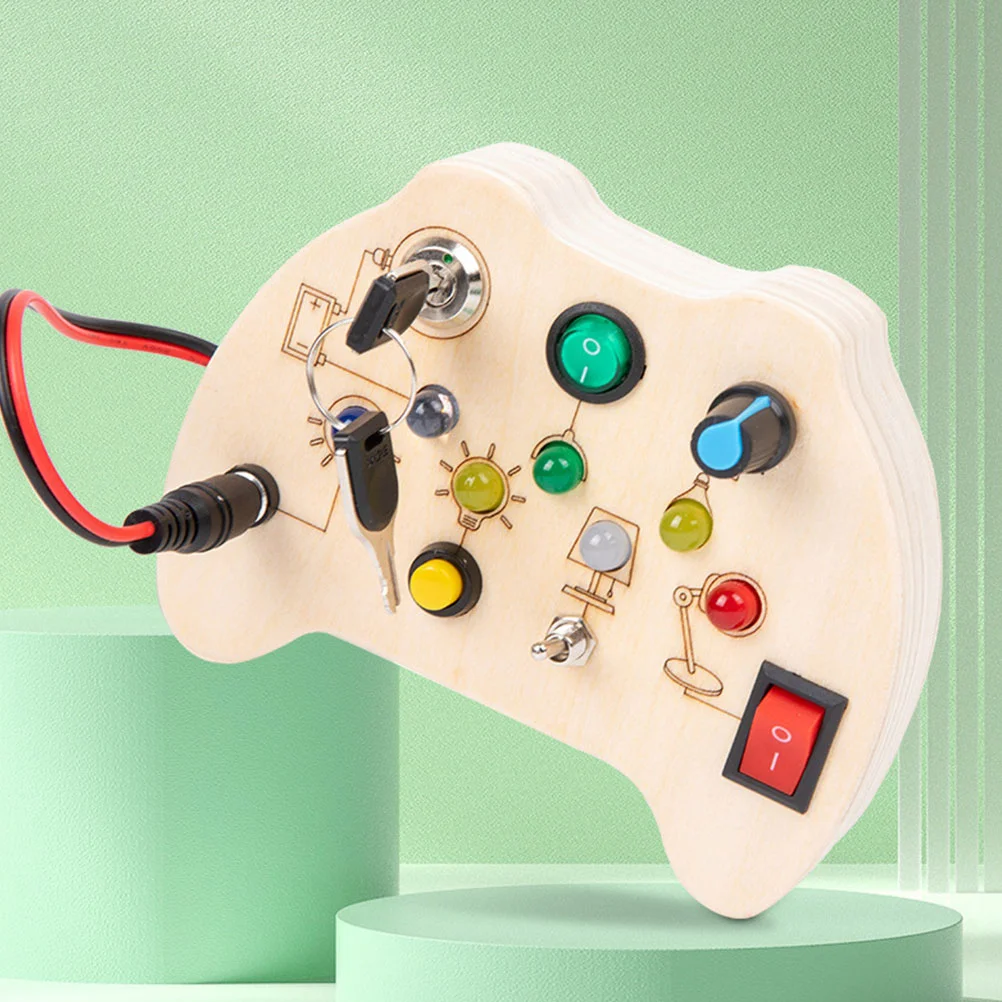 

Board Busy Wooden Toy Light Sensory Travel Skills Basic Motor Fine Learning Activity Baby Toddler Children Infant Toys