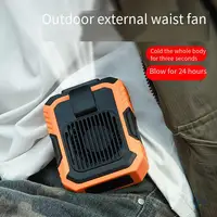 Ventilateur portable et compact à accrocher à la ceinture, avec 3 niveaux de puissance et éclairage d'urgence, peut servir de batterie externe. 3