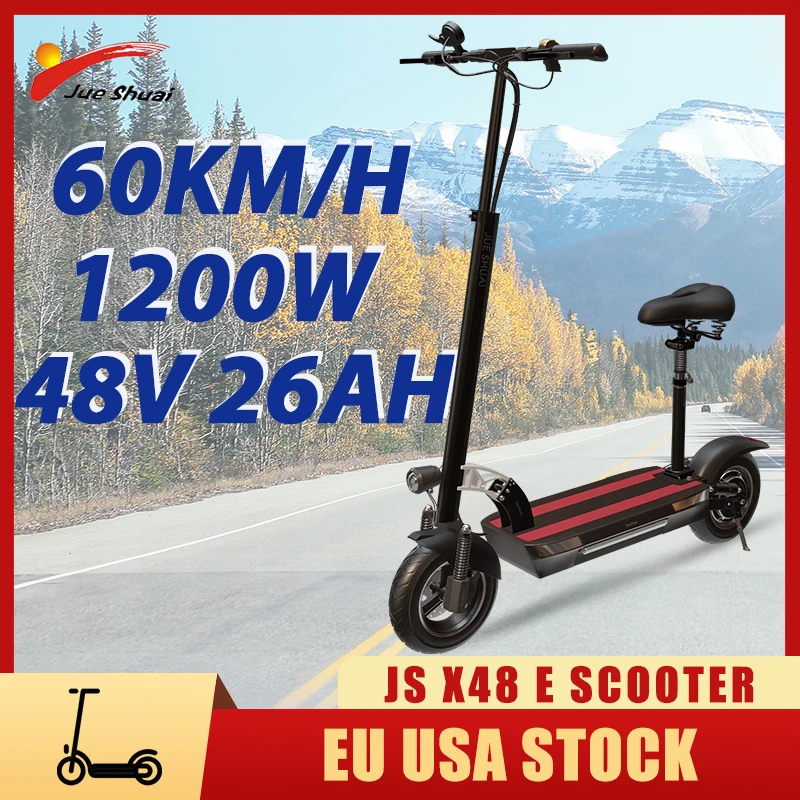 

Scooter Electric 1200W Single Motor 60KM/H Fastest Speed E Scooter 48V 26AH Lightweight Remote Control trottinettes électriques