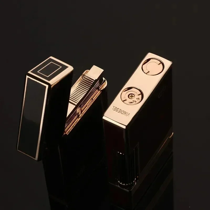Classic Loud Lighter Metal Inflatable Open Flame Side Slip Ignition Cigarette Lighter Smoking Accessories