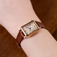 Women Watch Light Luxury Brand Business Retro Square Student Watch Simple leather Waterproof Ladies Fashion Quartz Wristwatches