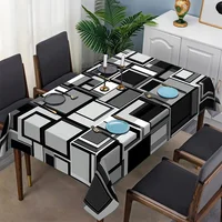 Nappe Moderne à Imprimé Géométrique 3D, Housse de Table Abstraite Élégante pour Salle à Manger, Table à Thé et Décoration d'Événements Contemporains 2